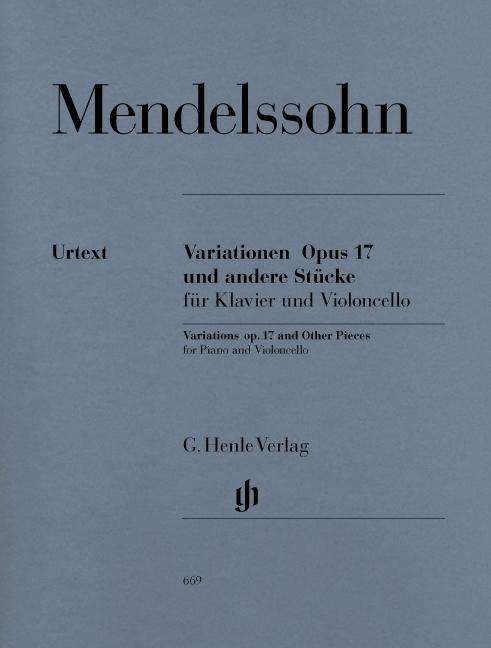 Cover for Mendelssohn · Variatio.op.17,Kl. / Vc.HN669 (Bok)