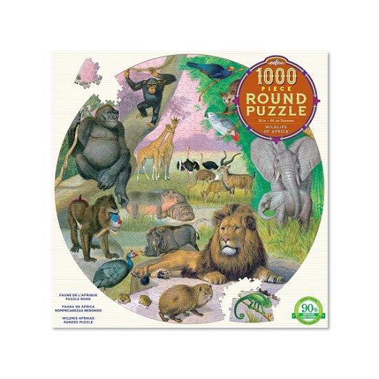 Cover for Eeboo · Round Puzzle - Wildlife Of Africa, 1000 Pc (epzcwla) (Leketøy)