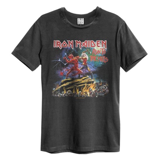 Cover for Iron Maiden · Iron Maiden Run To The Hills Amplified Vintage Charcoal Small T Shirt (T-shirt) [size S] (2022)