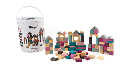 Wooden Building Blocks, 100 Pcs (2956) - Magni - Merchandise -  - 5707594295694 - 