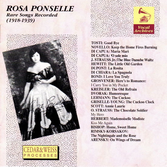 Cover for Ponselle Rosa · Rosa Ponselle - Rare Songs Recorded (1918-1939) (CD) (1996)