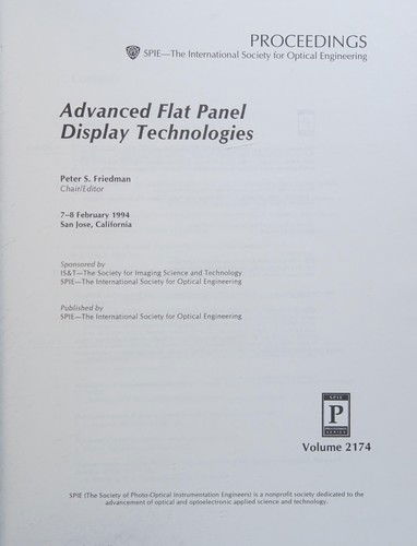 Cover for Friedman · Advanced Flat Panel Display Technologies (Paperback Book) (2006)