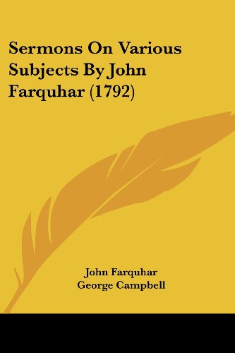 Cover for John Farquhar · Sermons on Various Subjects by John Farquhar (1792) (Paperback Book) (2008)