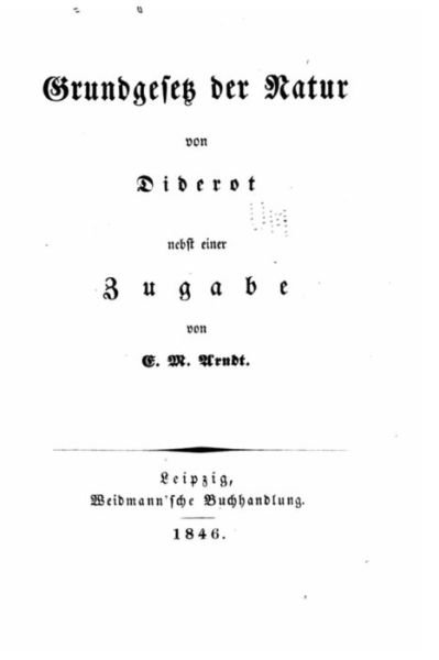 Cover for Diderot · Grundgesetz der Natur (Taschenbuch) (2016)