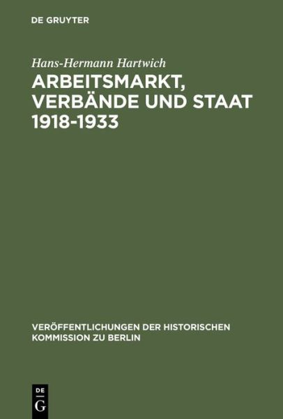 Cover for Hartwich · Arbeitsmarkt, Verbände und Sta (Book) (1967)