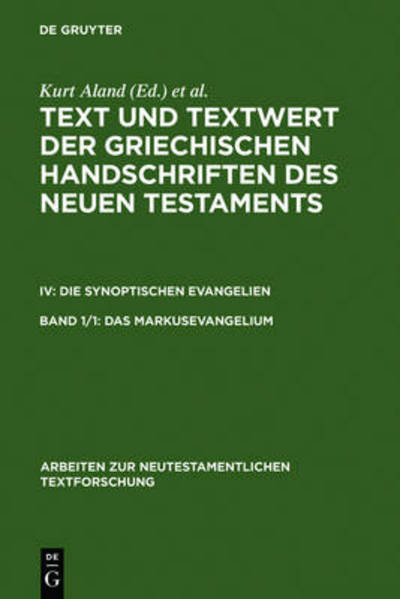 Cover for Kurt Aland · Text u.Textwert.Griech.Hds.NT.IV.1/1 (Book) (1998)