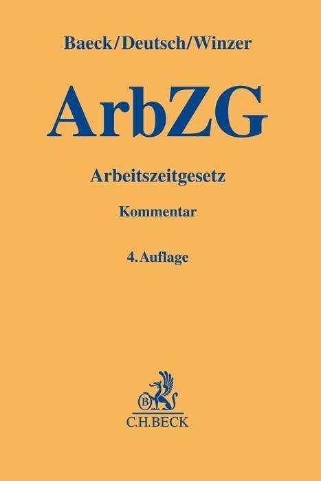 Cover for Baeck · Arbeitszeitgesetz (Book)
