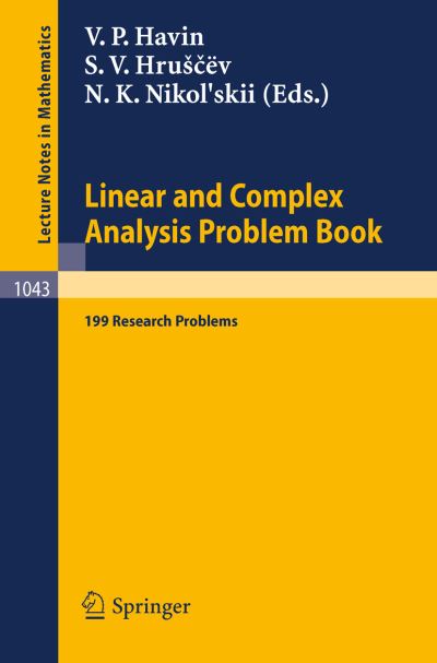 Cover for V P Havin · Linear Und Complex Analysis Problem Book - Lecture Notes in Mathematics (Paperback Book) (1984)