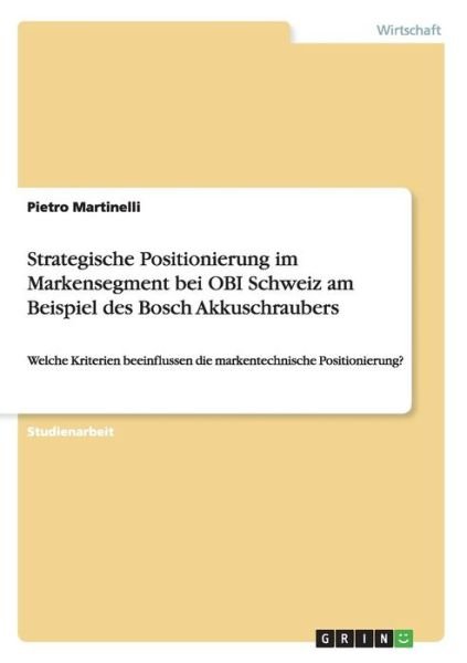 Cover for Martinelli · Strategische Positionierung (Bog) (2015)