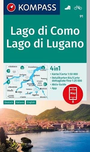 Cover for Mair-Dumont / Kompass · Kompass Wanderkarte: Lago di Como - Lago di Lugano (Hardcover bog) (2022)