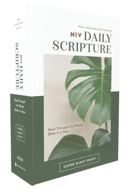 Cover for Zondervan Zondervan · NIV, Daily Scripture, Super Giant Print, Paperback, White / Green, Comfort Print: 365 Days to Read Through the Whole Bible in a Year (Paperback Book) (2024)