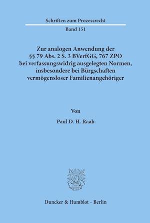 Cover for Raab · Zur analogen Anwendung der    79 A (Bok) (1999)