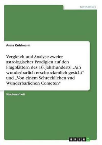 Cover for Kuhlmann · Vergleich und Analyse zweier a (Bog)