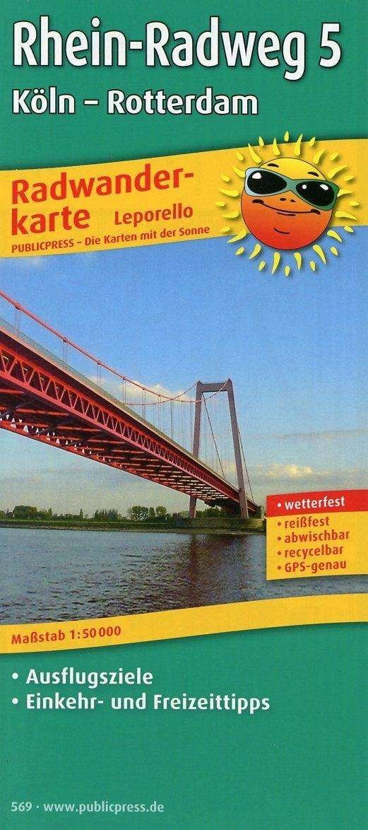 Cover for Publicpress · Rhine Cycle Path 5, Cologne - Rotterdam, cycle tour map 1:50,000 (Kort) (2017)
