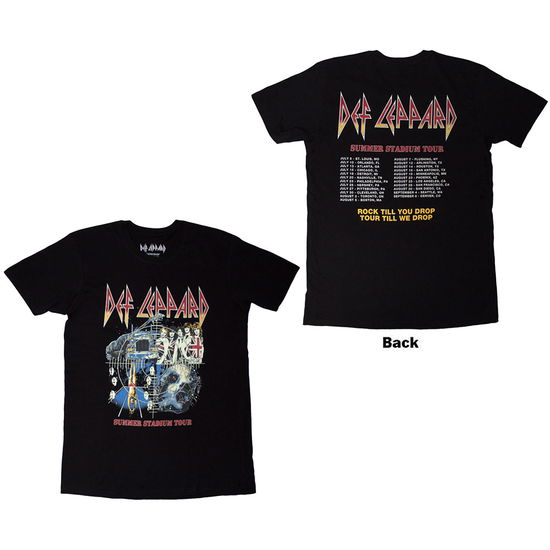 Cover for Def Leppard · Def Leppard Unisex T-Shirt: Summer Stadium Tour (Black) (Back Print) (T-shirt) [size S] (2025)