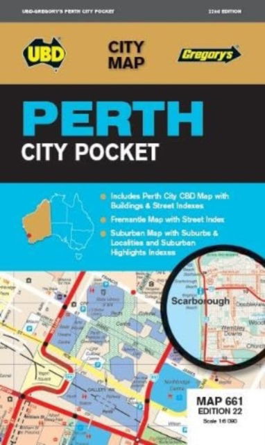 Cover for UBD Gregory's · Perth City Pocket Map 661 22nd ed - City Map (Map) [Twenty second edition] (2021)