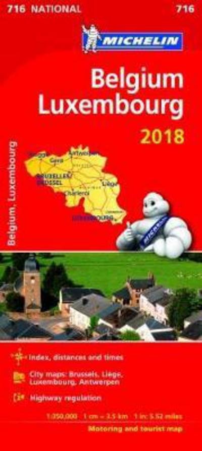 Michelin National Maps: Belgium & Luxembourg 2018 - Michelin - Bøker - Michelin - 9782067228696 - 8. januar 2018