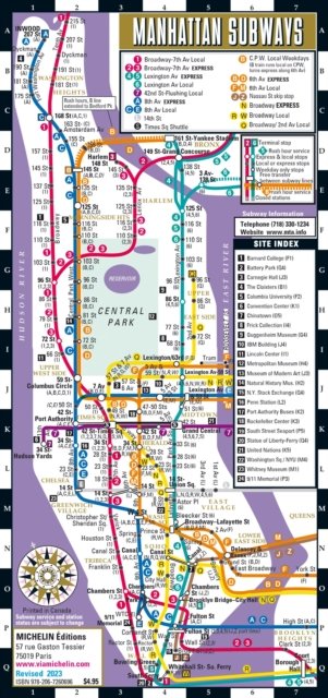 Cover for Michelin · Streetwise Map Manhattan - Laminated City Center Street Map of Manhattan Subway Bus: City Plans (Kort) (2023)