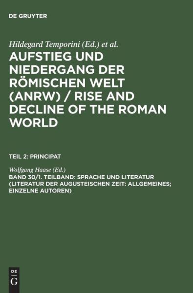 Cover for Wolfgang Haase · Aufstieg u.Nieder.röm.Welt.Abt.2/30/1 (Book) (1982)