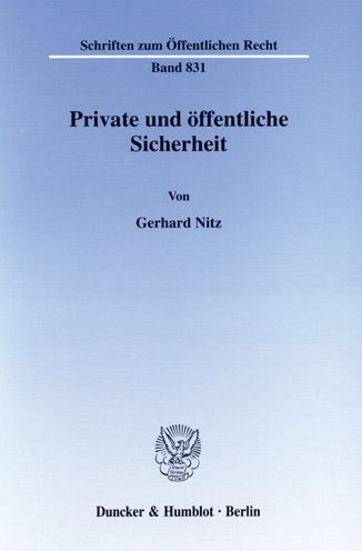 Cover for Nitz · Private und öffentliche Sicherheit (Book) (2000)