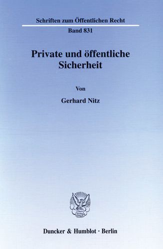 Private und öffentliche Sicherheit - Nitz - Books - - 9783428101696 - November 16, 2000