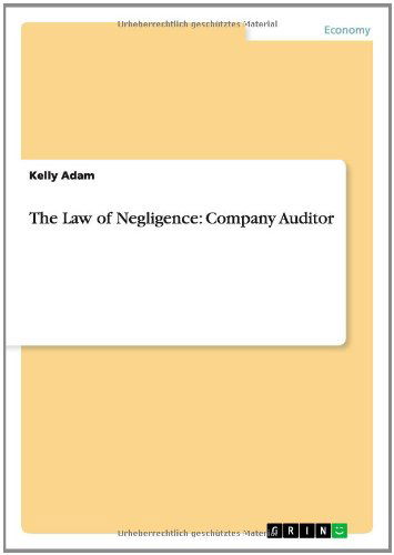 Cover for Adam · The Law of Negligence: Company Aud (Book) (2014)