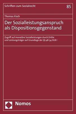 Cover for Koch · Der Sozialleistungsanspruch als Di (Book) (2021)