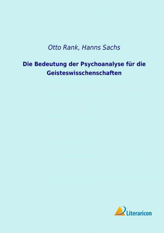 Cover for Rank · Die Bedeutung der Psychoanalyse fü (Book)