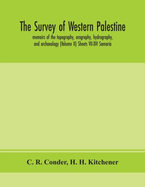 Cover for C R Conder · The survey of western Palestine (Pocketbok) (2020)