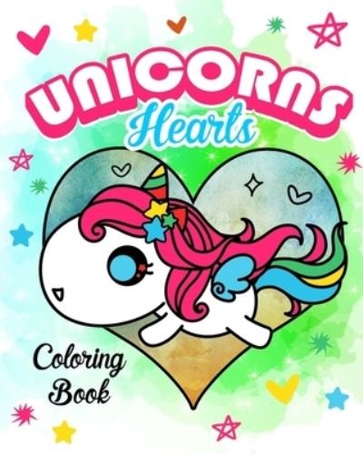 Cover for Pnk Art · Unicorns &amp; Hearts Coloring Book (Paperback Bog) (2021)