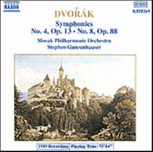 Cover for Gunzenhauser / Slowak. Philh. · DVORAK: Symphonies 4 &amp; 8 (CD) (1991)