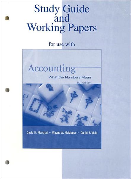 Cover for David Marshall · Study Guide / Working Papers for use with Accounting (Pocketbok) (2003)