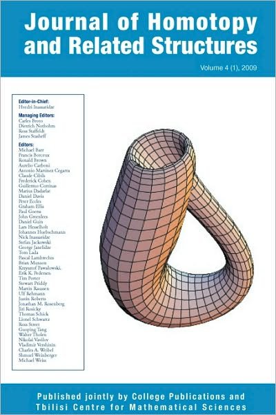 Journal of Homotopy and Related Structures 4 (1) - Hvedri Inassaridze - Kirjat - College Publications - 9781904987697 - maanantai 1. helmikuuta 2010