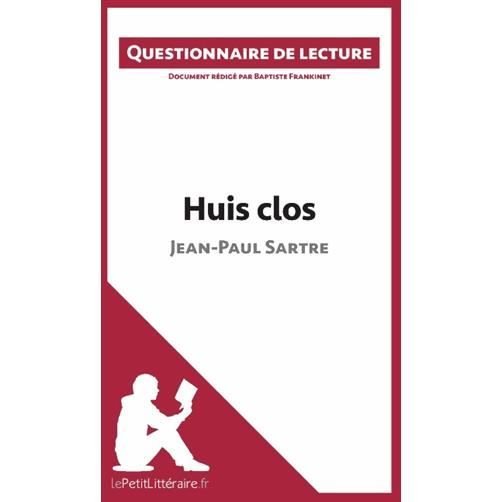 Cover for Baptiste Frankinet · Huis clos de Jean-Paul Sartre (Paperback Book) (2014)