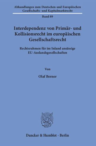 Cover for Berner · Interdependenz von Primär- und K (Buch) (2015)