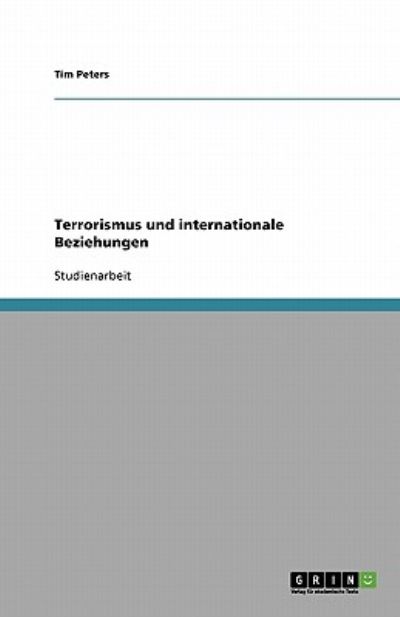 Cover for Peters · Terrorismus und internationale B (Book) [German edition] (2013)