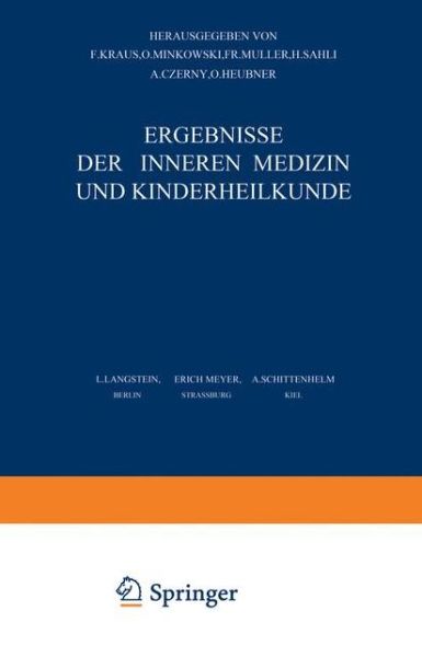 Cover for Langstein · Ergebnisse der Inneren Medizin und Kinderheilkunde (Book) (1917)