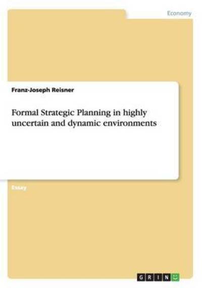 Cover for Reisner · Formal Strategic Planning in hi (Book) (2015)