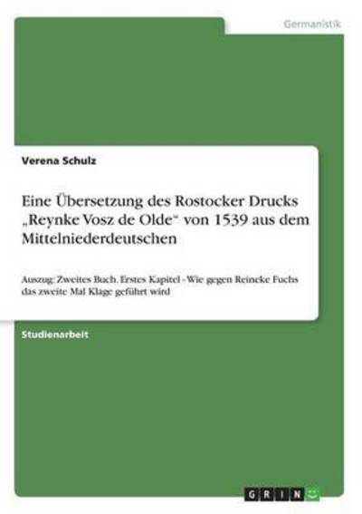 Cover for Schulz · Eine Übersetzung des Rostocker D (Book) (2016)