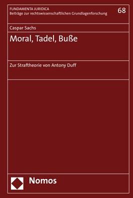 Cover for Sachs · Moral,Tadel,Buße (Book) (2015)