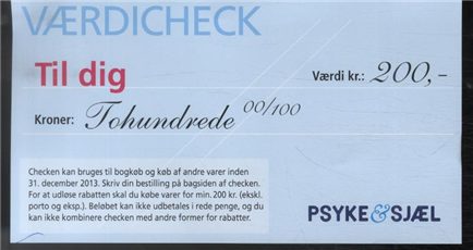 Cover for Ingen Forfatter · Værdicheck, 200 kr. P&amp;S (Bok) [1. utgave] (2013)