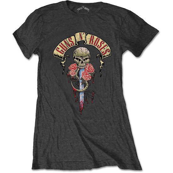Guns N' Roses Ladies T-Shirt: Dripping Dagger - Guns N Roses - Produtos - Bravado - 5055979951698 - 