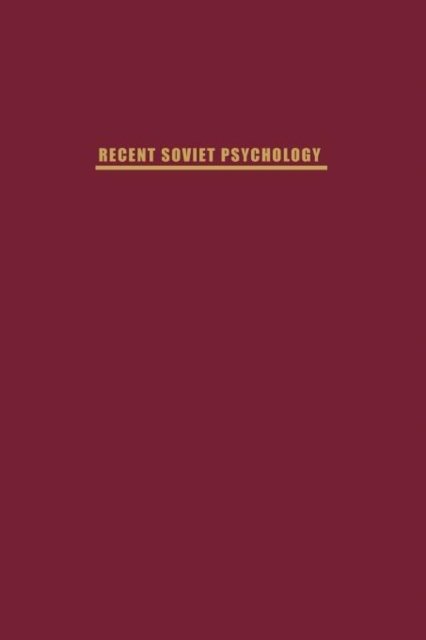 Cover for N O\'connor · Recent Soviet Psychology (Paperback Book) (2024)