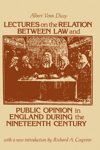 Cover for Albert Venn Dicey · Lectures on the Relation Between Law and Public Opinion in England During the Nineteenth Century - Social Science Classics (Taschenbuch) (1981)