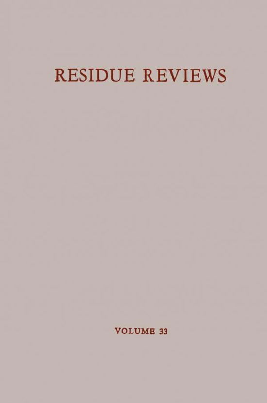 Cover for Francis A. Gunther · Residue reviews / Ruckstandsberichte - Reviews of Environmental Contamination and Toxicology (Paperback Book) [Softcover reprint of the original 1st ed. 1970 edition] (2012)