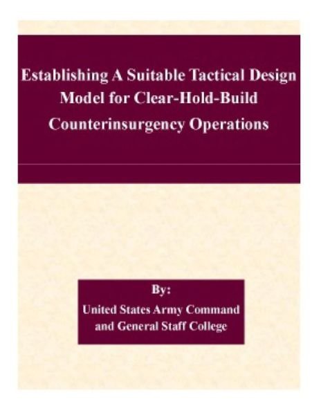Cover for United States Army Command and General S · Establishing a Suitable Tactical Design Model for Clear-hold-build Counterinsurgency Operations (Paperback Book) (2015)