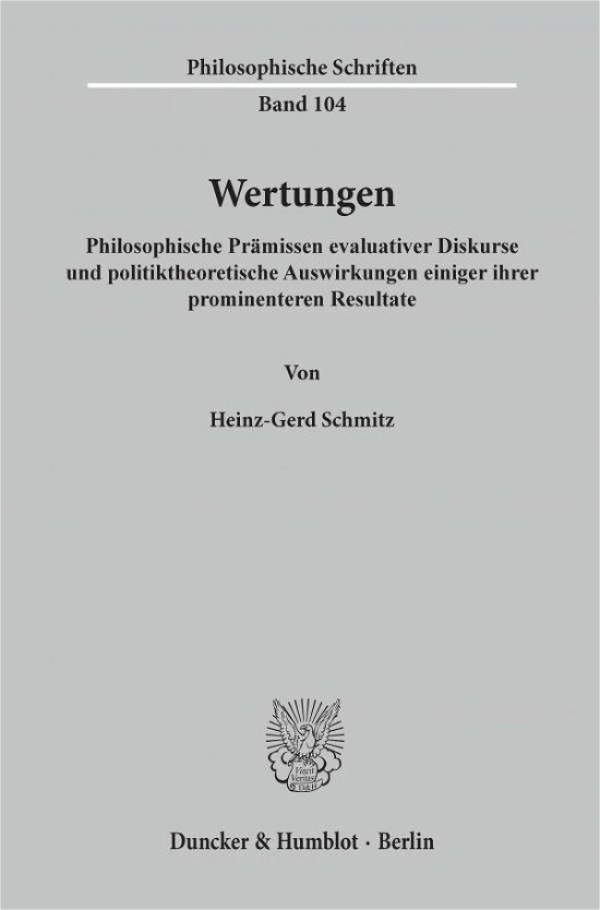 Cover for Schmitz · Wertungen. (N/A) (2021)
