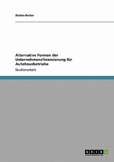 Cover for Reiter · Alternative Formen der Unternehm (Book) [German edition] (2009)