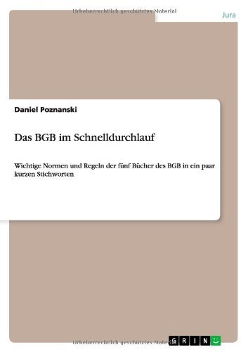 Cover for Poznanski · Das BGB im Schnelldurchlauf (Bok) [German edition] (2013)