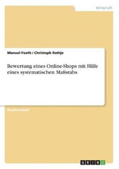 Cover for Paeth · Bewertung eines Online-Shops mit (Bok)